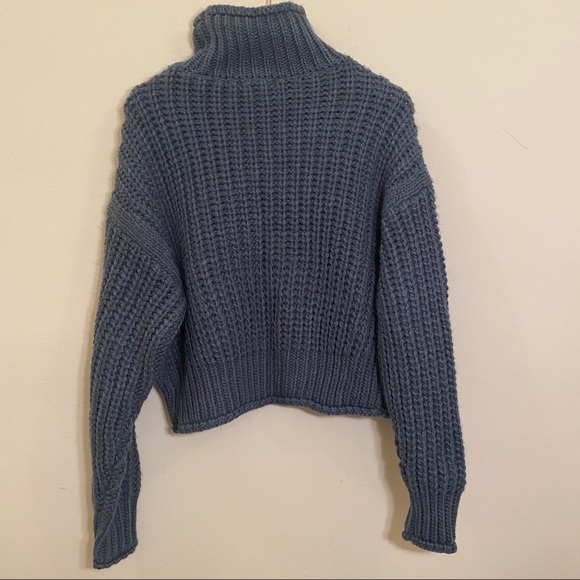 H&M Knit Sweater Teal Blue Turtleneck - Picture 12 of 14